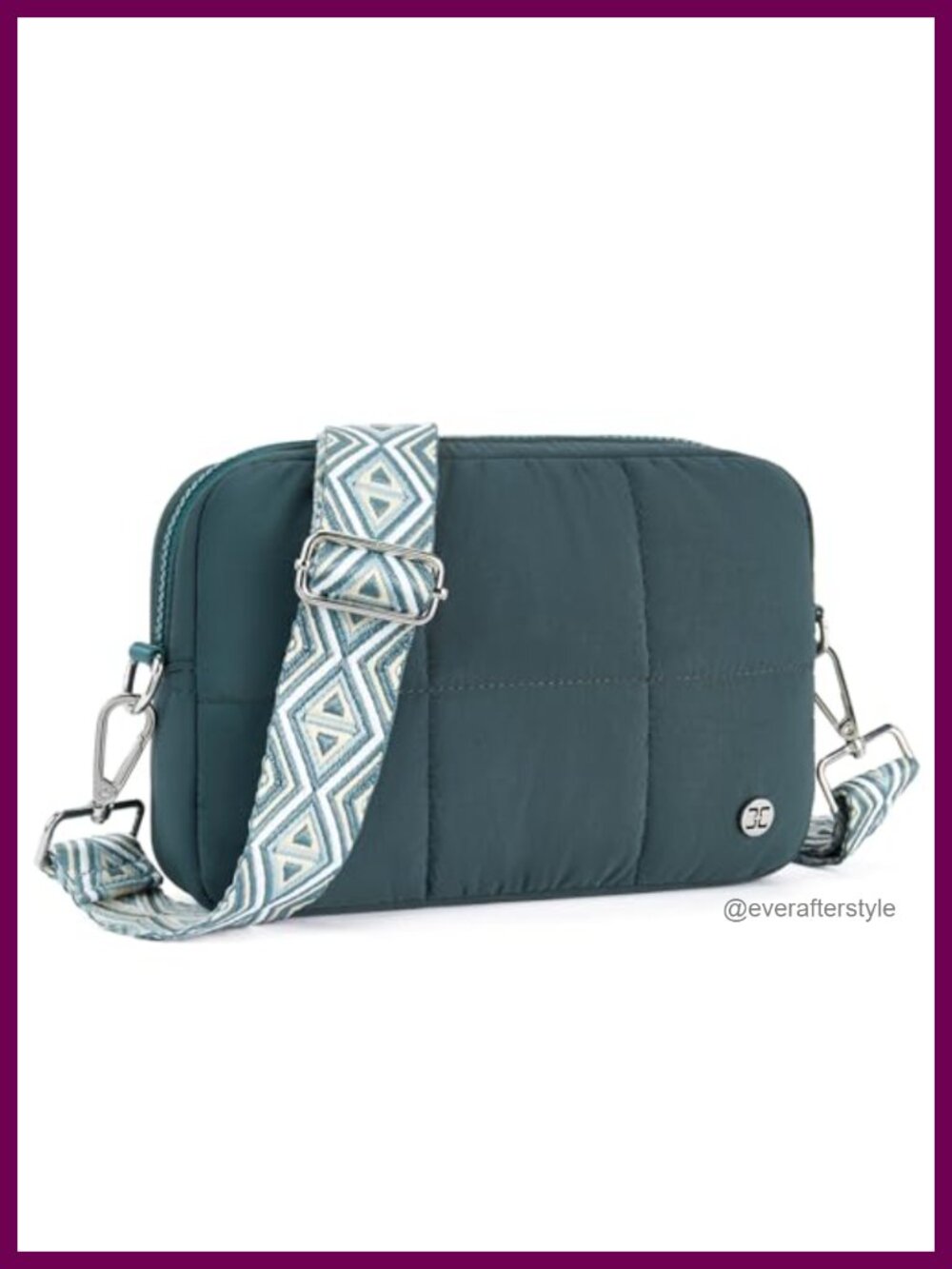 Quilted Crossbody Bag with Guitar Strap Adjustable Shoulder Purse